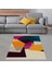 Geometrik Desenli Renk Bloklu Dijital Baskı Yıkanabilir Kaymaz Taban Modern Salon Halısı 1