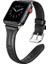 Apple Watch Uyumlu Series 4 5 44 mm Kordon Deri Kordon Renkli Ince Tam Kordon 28 Siyah 3