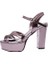 Platin Yılan 12 cm Platform Kadın Abiye Ayakkabı 2