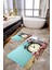 Saat ve Çiçek 2'li Banyo Paspas Takımı MKTBP-085 60X100/50X60 1
