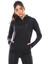 Kadın Siyah Içi Pamuklu Fermuarlı Kapüşonlu Spor Sweatshirt 4