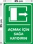 - Açmak İçin Sağa Kaydırın Levhası - Sac Malzeme 25 x 35 cm 2