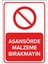 - Asansörde Malzeme Bırakmayın Levhası - Sac Malzeme 25 x 35 cm 1