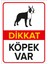 - Dikkat Köpek Var Levhası / Boston Terrier - Sac Malzeme 25 x 35 cm 1