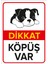 - Dikkat Köpek Var Levhası Dikkat Köpüş Var - Sac Malzeme 25 x 35 cm 1