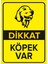 - Dikkat Köpek Var Levhası Golden Retriever - Sac Malzeme 25 x 35 cm 1