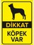 - Dikkat Köpek Var Levhası Siyah Alman Kurdu - Sac Malzeme 25 x 35 cm 1