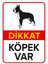 - Dikkat Köpek Var Levhası Siyah Beyaz Boston Terrier - Sac Malzeme 25 x 35 cm 1