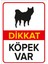 - Dikkat Köpek Var Siyah Pug Levhası - Sac Malzeme 25 x 35 cm 1