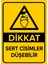- Dikkat Sert Cisimleri Düşebilir Levhası - Sac Malzeme 25 x 35 cm 1