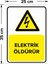 - Elektrik Öldürür Levhası - Sac Malzeme 25 x 35 cm 2