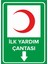 - İlk Yardım Çantası Aşağı Ok Levhası - Sac Malzeme 25 x 35 cm 1