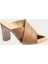 Deri Kahverengi Kadın Topuklu Terlik 2