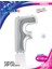 F Harf Grabo Gümüş Folyo Balon 102 cm 4