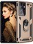 Samsung Galaxy S21 Ultra 5g Kılıf Vega Standlı Yüzüklü Mıknatıslı+Full Ekran Koruyucu Gold 1