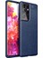 Casestreet Samsung Galaxy S21 Ultra 5g Kılıf Niss Deri Görünümlü Silikon+Full Ekran Koruyucu Lacivert 1