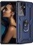 Casestreet Samsung Galaxy S21 Ultra 5g Kılıf Vega Standlı Yüzüklü Mıknatıslı+Full Ekran Koruyucu Lacivert 1