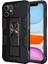 Apple iPhone 11 Kapak Standlı Mıknatıslı Tank Kılıf Siyah 1