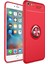 Apple iPhone 6 Plus Kılıf Renkli Yüzüklü Manyetik Silikon Kapak Kırmızı 1