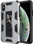 Apple iPhone Xs Kapak Standlı Mıknatıslı Tank Kılıf Gri 1