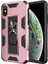 Apple iPhone Xs Kapak Standlı Mıknatıslı Tank Kılıf Rose Gold 1
