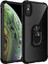 Apple iPhone Xs Kapak Şeffaf Yüzüklü Kenar Korumalı Standlı Kılıf Siyah 1