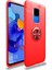 Huawei Mate 30 Lite Kılıf Renkli Yüzüklü Manyetik Silikon Kapak Kırmızı 1