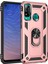Huawei P40 Lite E Kapak Military Yüzüklü Stantlı Panzer Tank Kılıf Rose Gold 1