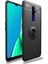 Oppo A9 2020 Kılıf Renkli Yüzüklü Manyetik Silikon Kapak Siyah 1