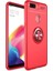 Oppo AX7 Kılıf Renkli Yüzüklü Manyetik Silikon Kapak Kırmızı 1