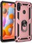 Samsung Galaxy A11 Kapak Military Yüzüklü Stantlı Panzer Tank Kılıf Rose Gold 1