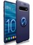 Samsung Galaxy S10 Kılıf Renkli Yüzüklü Manyetik Silikon Kapak Mavi 1