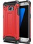 Samsung Galaxy S6 Edge Kapak Çift Katmanlı Zırh Tank Kılıf Kırmızı 1