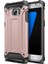 Samsung Galaxy S6 Edge Kapak Çift Katmanlı Zırh Tank Kılıf Rose Gold 1