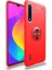 Xiaomi Mi A3 Kılıf Renkli Yüzüklü Manyetik Silikon Kapak Kırmızı 1