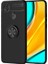 Xiaomi Redmi 9 Kılıf Renkli Yüzüklü Manyetik Silikon Kapak Siyah 1