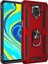 Xiaomi Redmi Note 9s Kapak Military Yüzüklü Stantlı Panzer Tank Kılıf Kırmızı 1