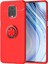 Xiaomi Redmi Note 9S Kılıf Renkli Yüzüklü Manyetik Silikon Kapak Kırmızı 1