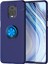 Xiaomi Redmi Note 9S Kılıf Renkli Yüzüklü Manyetik Silikon Kapak Mavi 1