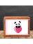 Kalp Tutan Masum Panda Tasarımlı Ahşap Doğal Kutulu Kupa 3