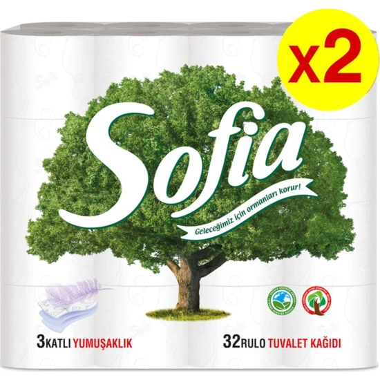Sofia 3 Katlı 32 Li Tuvalet Kağıdı 64 Rulo
