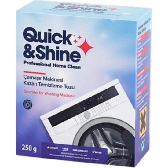 Quick&Shine Shine Çamaşır Makinesi Kazan Temizleme Tozu