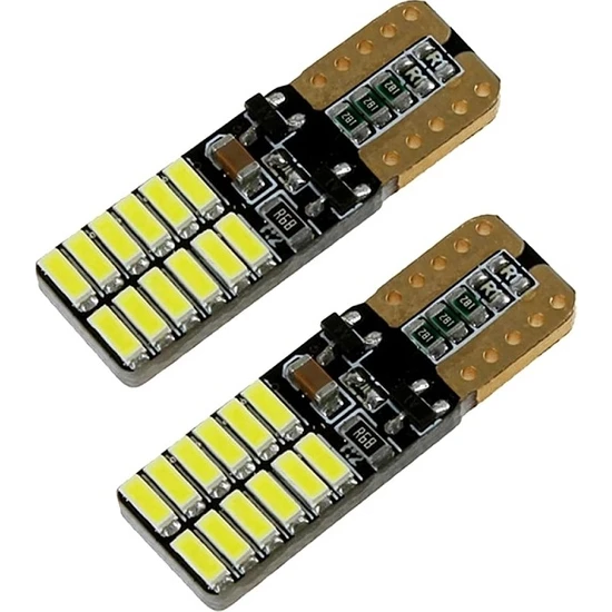 Gürler 5 Adet T10 LED Beyaz Canbuslı 12V Park LED Plaka Tavan LED Ampul Yüksek Işık Kalitesi 24 Ledli GRL24SMD5