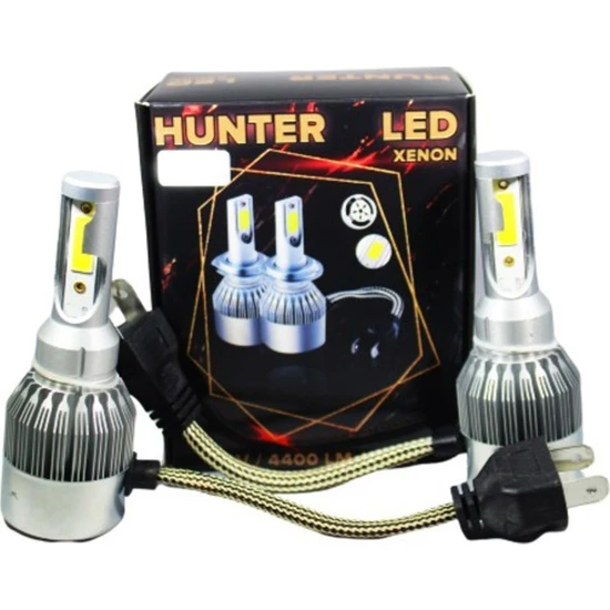 Hunter H7 LED Xenon Far Ampul Beyaz Şimşek Etkili 6000K 4400L - Hunter