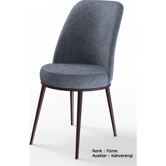 Canisa Concept Dexa Serisi Sandalye, Mutfak&yemek Sandalyesi, 4 Adet Sandalye Ayaklar Kahverengi