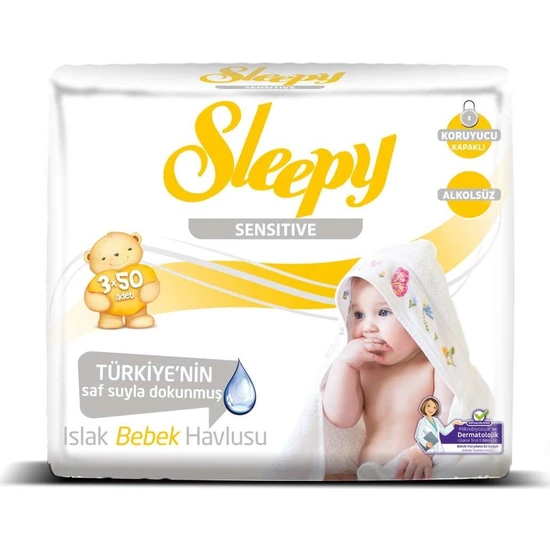 Sleepy Sensitive Islak Mendil 3 Adet (3x50 Yaprak)