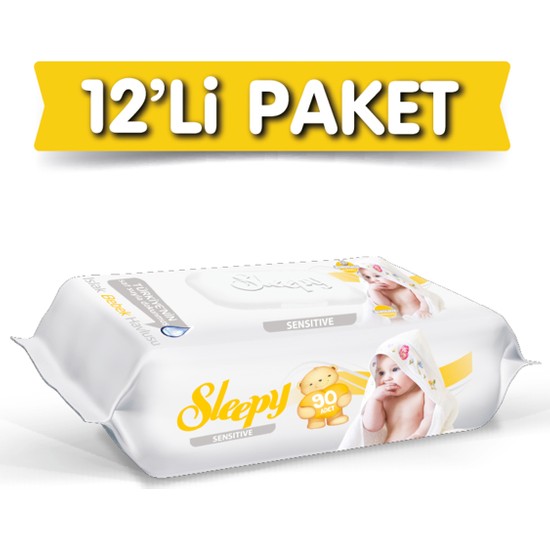 Sleepy Sensitive Islak Havlu 90'lı 12 Adet 1080 Yaprak