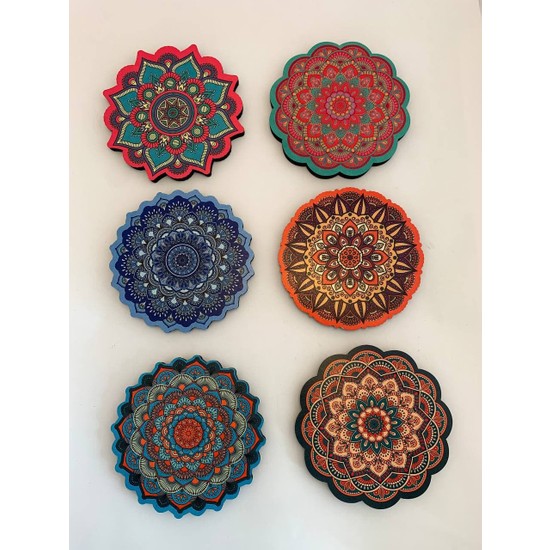 Misina Shop Mandala Desenli Bardak Altlığı