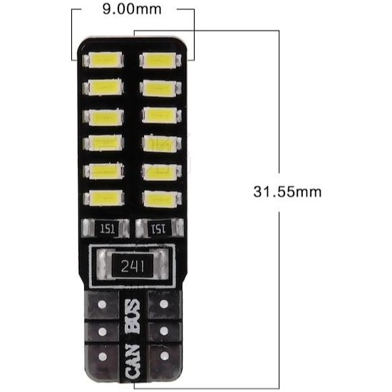 Sisa T10 LED 24 Ledli Metal Ultra Beyaz Park,plaka,tavan Ampülü 1 TKM