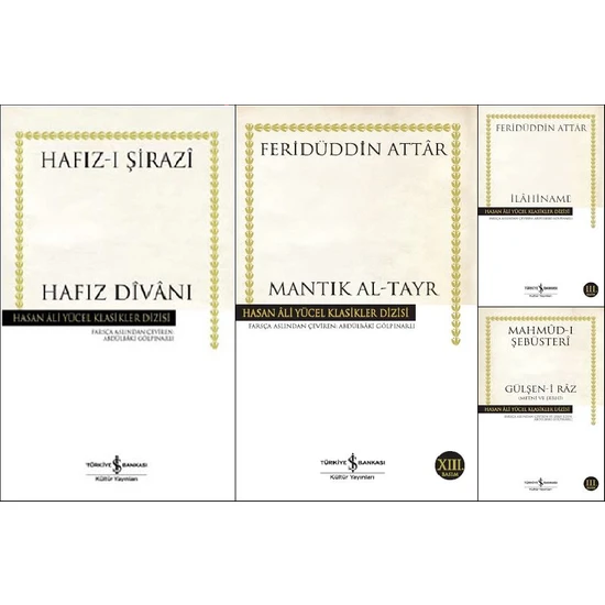 İş Bankası Hasan Ali Yücel Klasikleri Şark Klasikleri 4 Kitap Set (Hafız Divanı, Mantık Al-Tayr, İlahiname, Gülşen-İ Raz)
